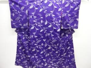 大正ロマン　唐草模様織り出しお召着物